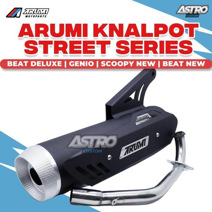Knalpot Arumi Beat Deluxe Scoopy Fi ESP KOJ Genio Street Series Standart Racing FULL CNC Kenalpot Or
