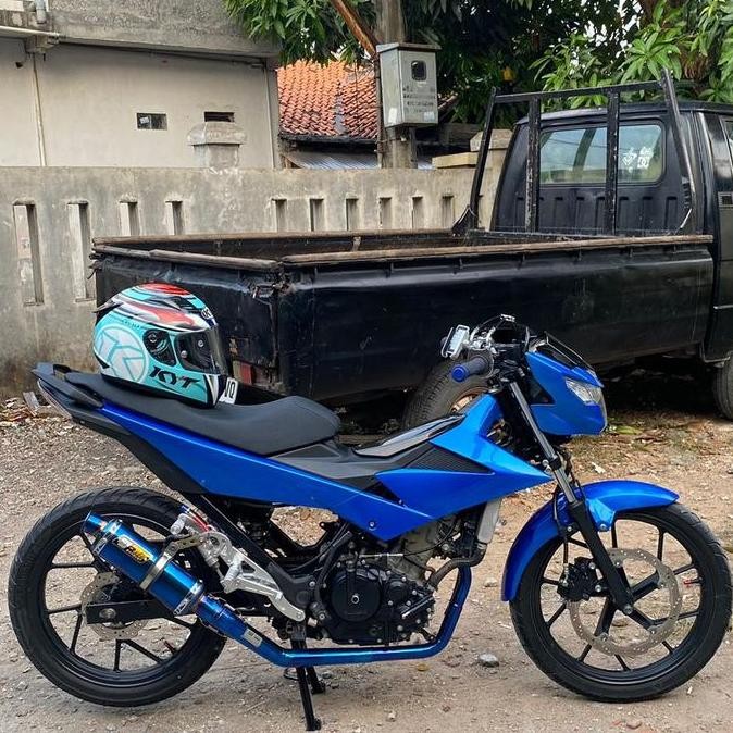 Header SJ88 RR S1 Blue Violet Suzuki Satria F150 Injeksi FuFi Fu Fi