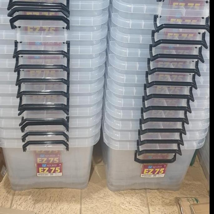 

Terlaris Storage Box Container Cb 75 Liter Ezy Real Bening Transparan Kontainer Penyimpanan Barang Rak Miniso