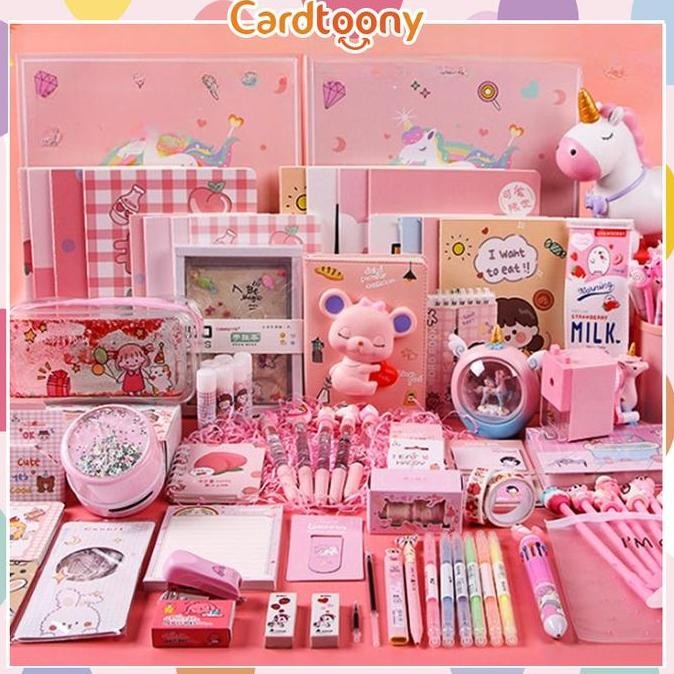 

NEW Paket Alat Tulis Kiloan Pulpen Stiker Memo Tempel Penghapus Pensil Buku Penggaris Rautan Stationery Gunting Stapler Stationery Set