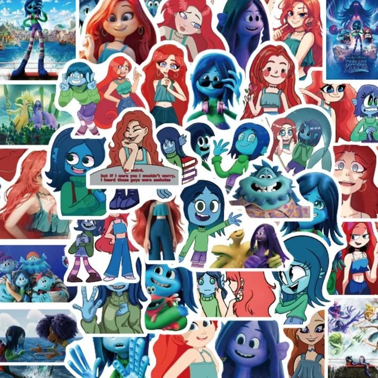 

50pcs Ruby Gillman, Teenage Kraken Cartoon Stickers Suitcase Water Cup Stationery Mobile Phone Laptop Refrigerator Decoration