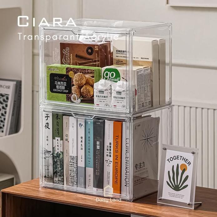 

Terlaris [Daisy] Ciara Transparent Acrylic Document Box Kotak Storage Organizer Tempat Simpan Penyimpanan Buku Tas Sepatu Pajangan Display Bening Dengan Tutup Bahan Premium Serbaguna