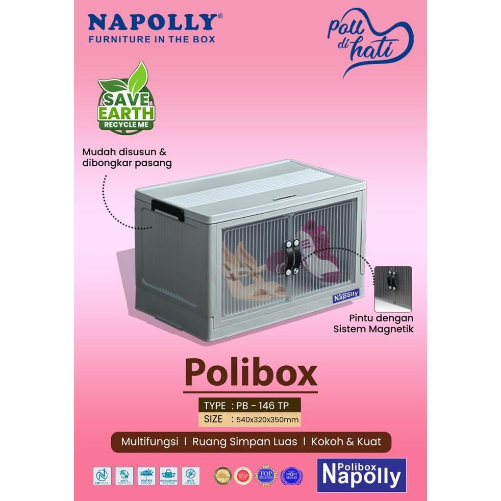 

Terlaris Napolly Polibox Rak Penyimpanan Serbaguna 1&2 Susun Box Multifungsi