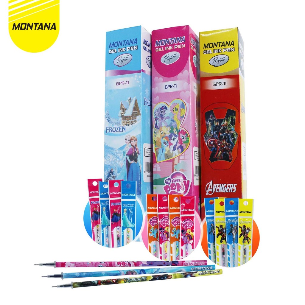 

MONTANA GEL PEN REFILL 0.5MM 1 BOX 24 SET ISI PULPEN GEL GPR-11PONY
