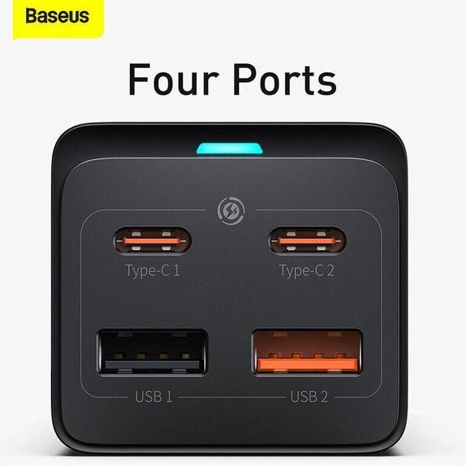 Baseus Charger 65W Gan3 Pro Super Fast Charging Kepala Adaptor Usb C Ready
