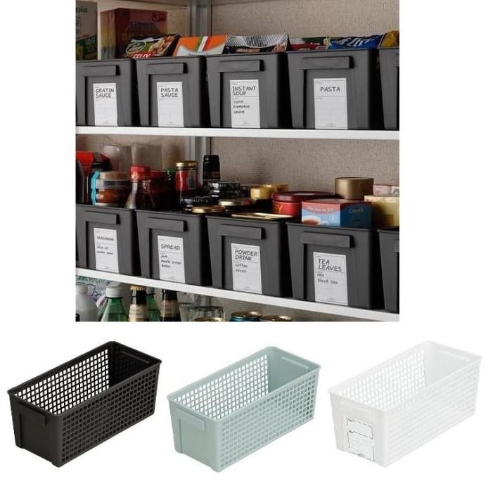 

Terlaris Wide Storage Basket With Label 29X17X12Cm Keranjang Kotak Penyimpanan