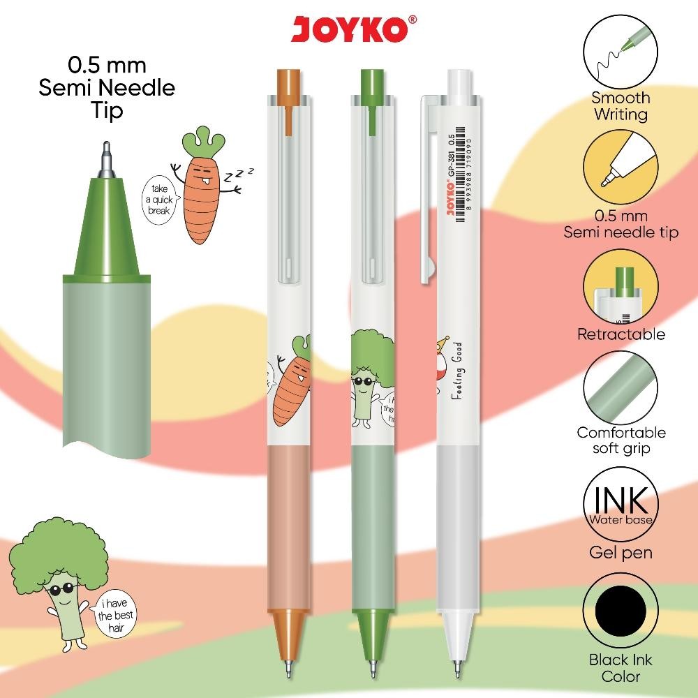 

Gel Pulpen Pena Joyko GP - 381 Feeling Good 0,5 mm Harga 1 Pack