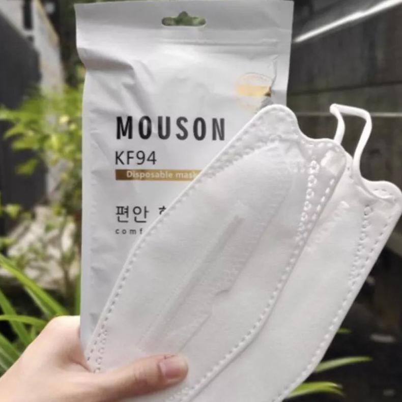 MASKER KF94 MOUSON ISI 10 PCS PER PACK WARNA HITAM PUTIH PINK COKLAT NUDE HIJAU HARGA MURAH BANJARMA