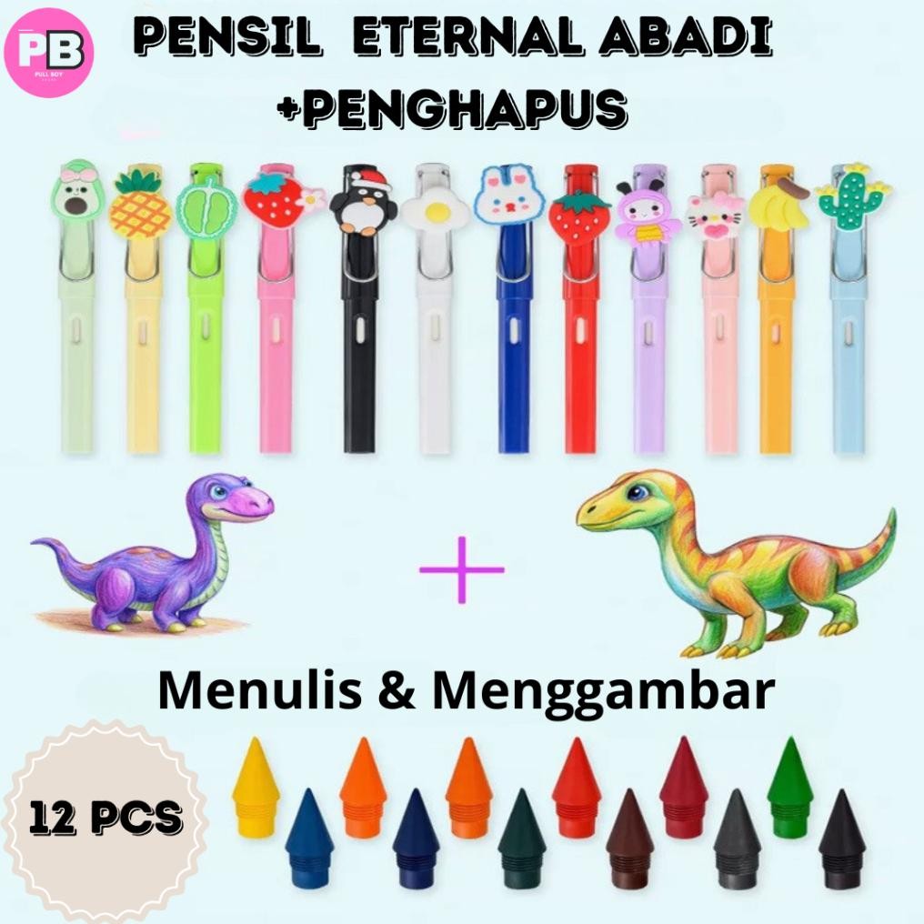 

Pensil Abadi 12 Pcs Unik Warna warni Cocok untuk Menulis Menggambar Alat Tulis Kekinian Murah