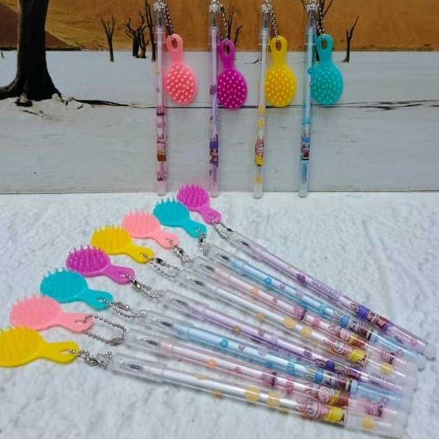 

(12pc) PEN GEL PENA PULLPEN LABUBU gantung Sikat COMB SISIR