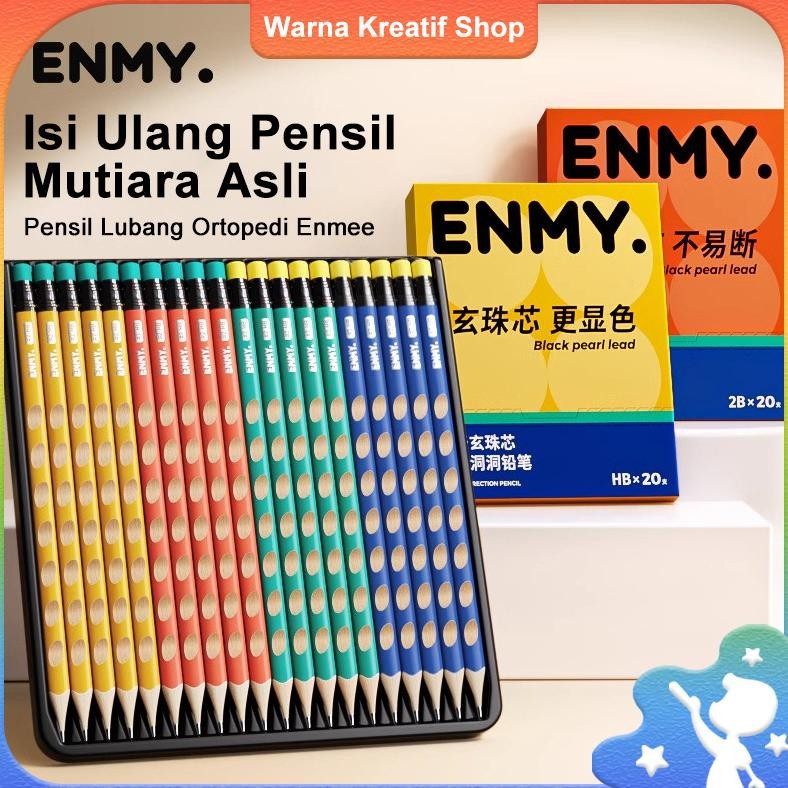 

ENMY Pensil Anak dengan Desain Segitiga, Inti Hitam, Aman, Tidak Mudah Patah dan Warna Jelas