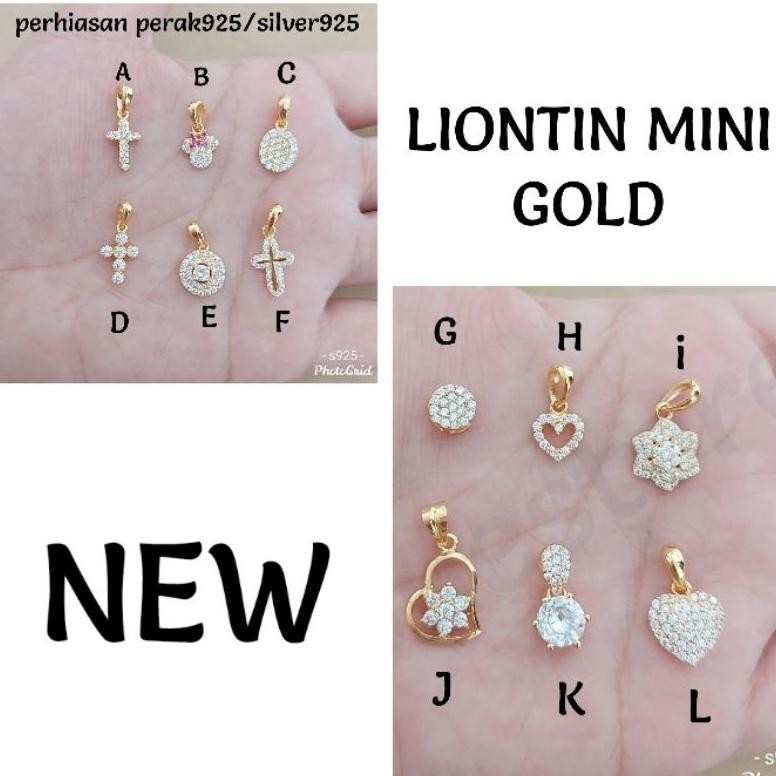 sfI LIONTIN MINI GOLD PERAK ASLI 925 LAPIS MAS KUNING LTGBGOLD AST