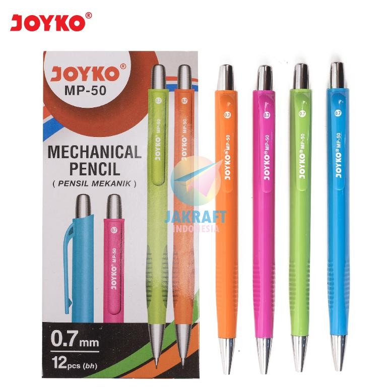 

(12 Pcs) GROSIR Pensil Mekanik 2B JOYKO MP-50 Tebal 0.7 mm Retractable Mechanical Pencil | PACK