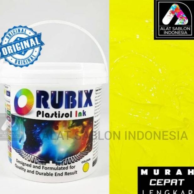 

TINTA SABLON PLASTISOL RUBIX FLO YELLOW KUNING STABILO 1KG