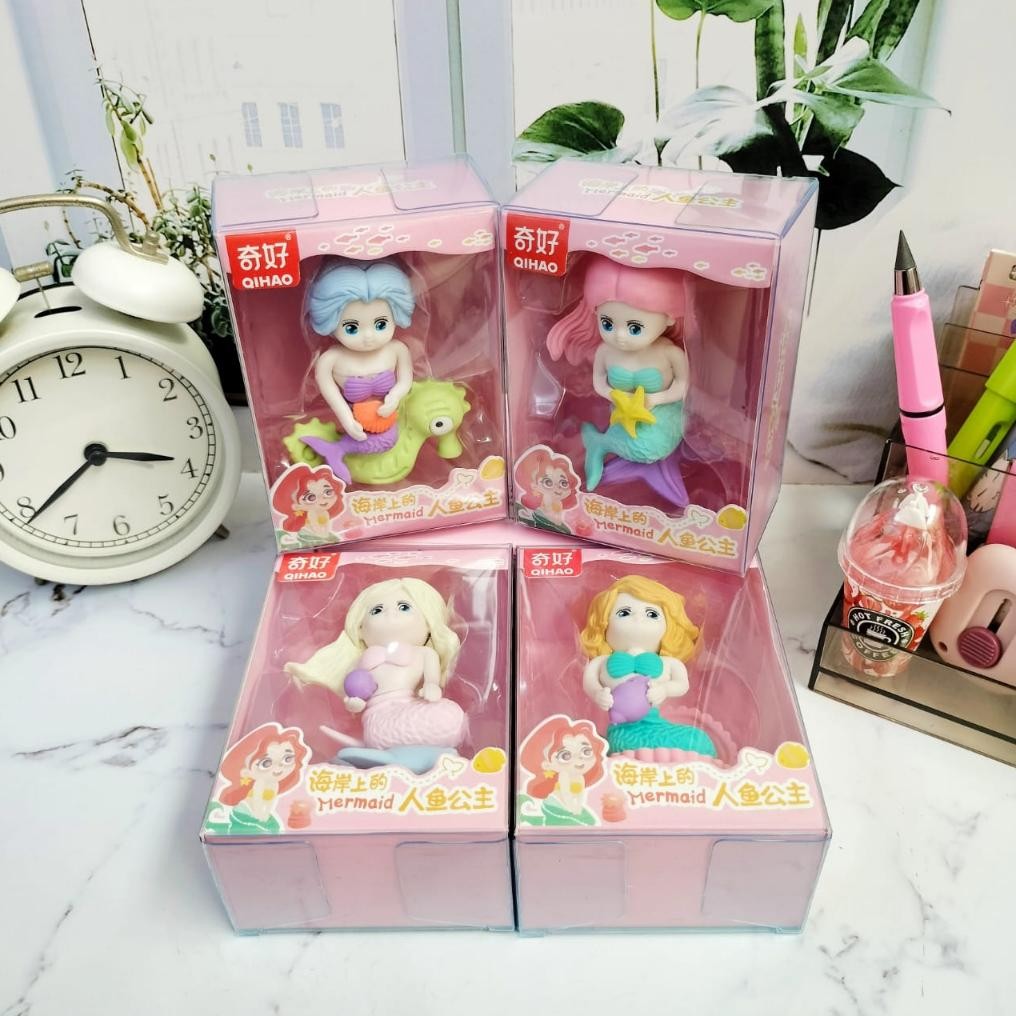 

Penghapus Lucu Cewek Mermaid Ukuran Besar Cantik Spesial Favorit Anak / Penghapus Mermaid Ukuran Besar 1 Box Mewah ukuran 10x7x4 Cm Alat Tulis Sekolah Kekinian Fancy Bisa Grosir dan COD