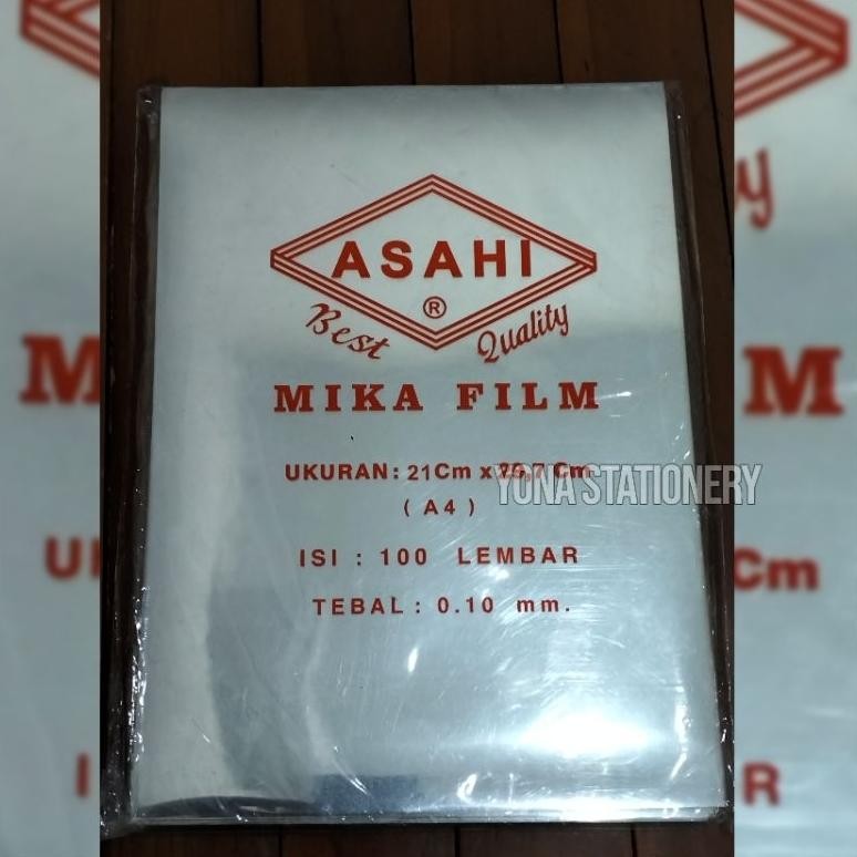 

Mika Film/Jilid Asahi A4 & F4 | 0.10 mm & 100 lembar AST