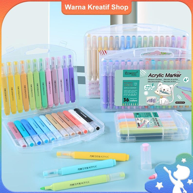 

Giorgione Acrylic Marker SET waterbase Body Bentuk Segitiga Round Tip Spidol Akrilik Macarons