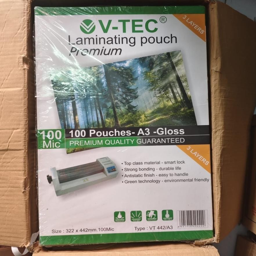 

Plastik Laminating A3 100 mic V - tec /vtec (1 pak) AST