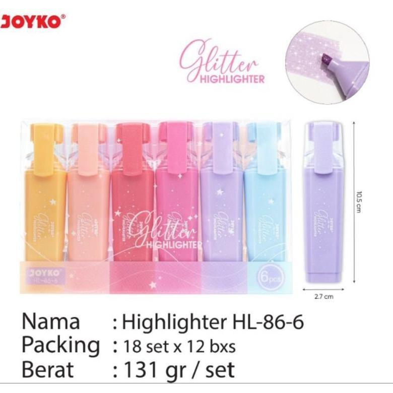 

Highlighter / Penanda Joyko 6 Warna HL 85/86