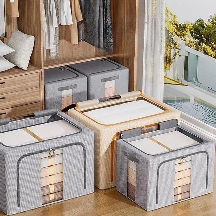 

Terlaris Sangat Tahan Lama Box Baju Box Storage Box Container Besar Kain Oxford Berkualitas Tinggi Kotak Penyimpanan Pakaian Jendela Transparan Storage Box Serbaguna Bukaan Ganda Tahan Debu Dan Tahan Air Dapat Dilipat Ditumpuk Mainan Tas Box Organizer Box