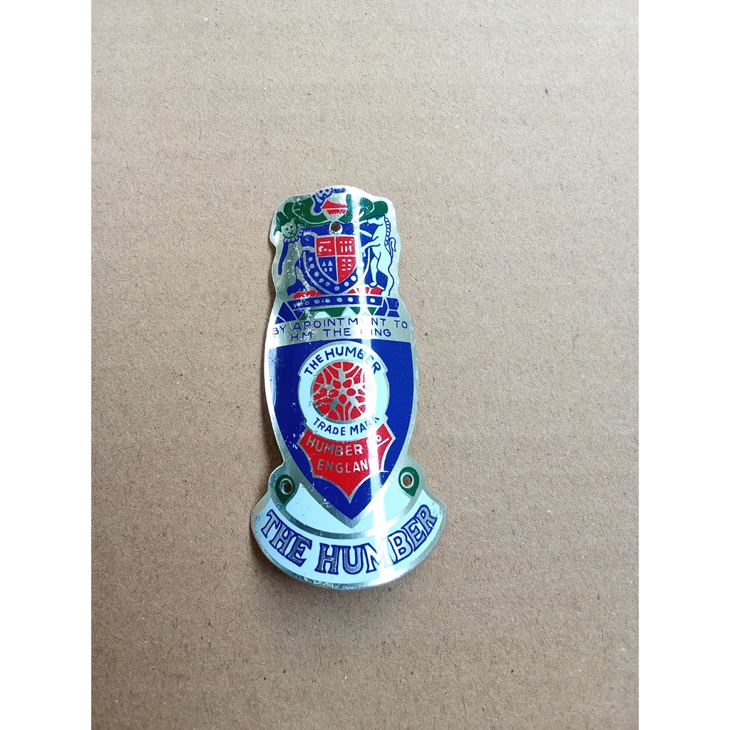 Emblem Plat Merk Humber biru stainless untuk Sepeda Onthel Humber