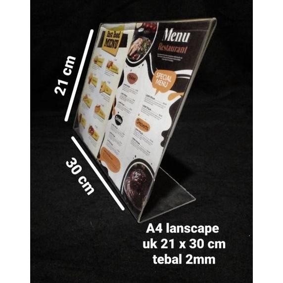 

Akrilik display Tentcard Custom Brosur Uk. A4 Model Landscape L AST