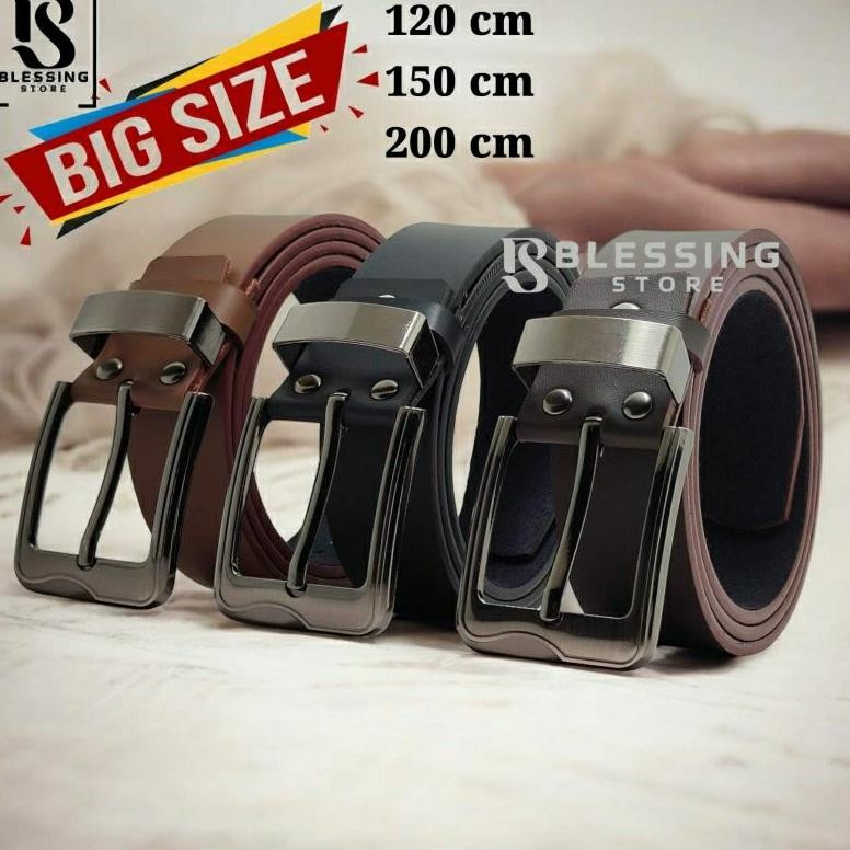 sfI ikat pinggang pria kulit pu sabuk gesper jarum ready big size 120 cm-200cm JS026bn AST