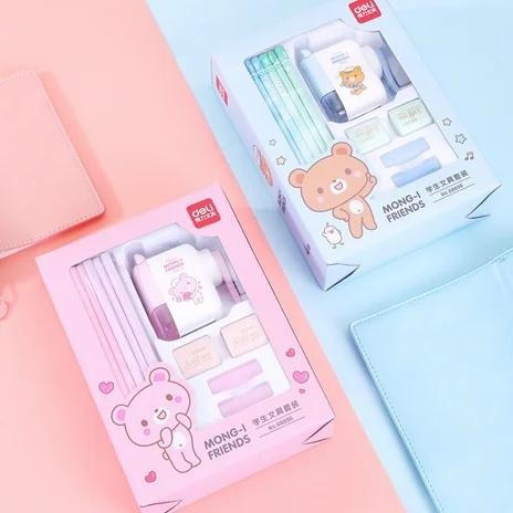 

Set Alat Tulis Rautan Pensil Penghapus Deli Stationery Set 4 in 1 Rautan Pensil 12pcs Pensil 2 Penghapus Dan 2 Penutup Pena lengkap dan unik AST