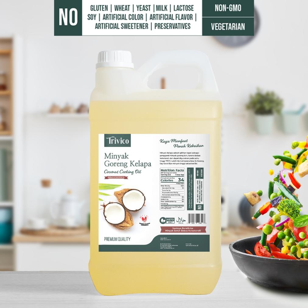 

Trivico Minyak Goreng Kelapa 5 Liter - Gurih & Sehat, 100% Murni Minyak Kelapa Asli
