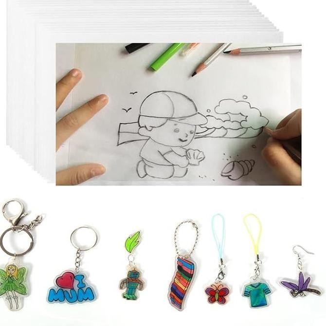 

''Terlaris" 10Pcs Diy Shrinky Dink Plastic / Heat Shrink Sheets / Kertas Heat Shrink 20*27Cm Murah