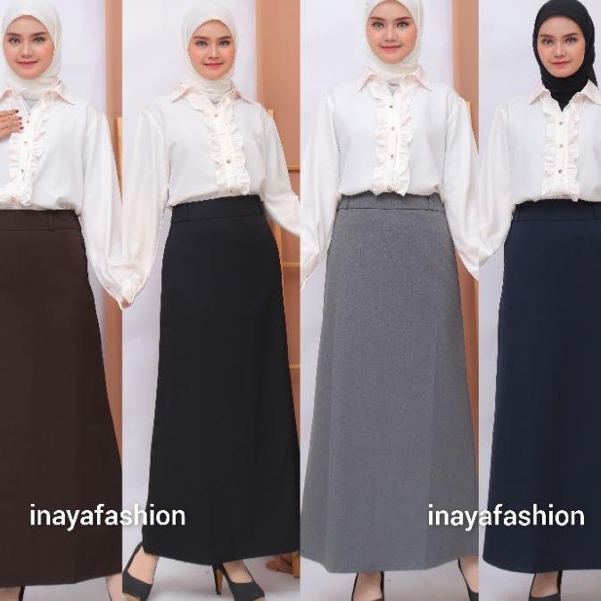 Rok Kerja Panjang Hitam Rok A Bahan Formal Kantor Rok Panjang Wanita Hitam Polos