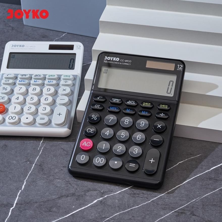 

KALKULATOR CHECK / CEK ULANG JOYKO CC-69CO CALCULATOR 12Digit ALUMUNIUM SURFACE AST