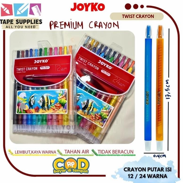 

12/24 warna Krayon Putar - Twist Crayon JOYKO TWCR AST