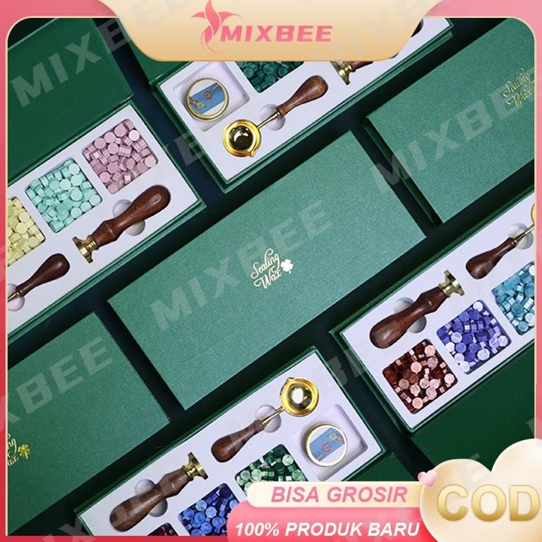 

1 Set Retro Seal Wax Beads Set Handle DIY Wax Beads Scrapbook Stempel Sealing Lilin Segel Wax Stempel Undangan Stempel Pernikahan AST