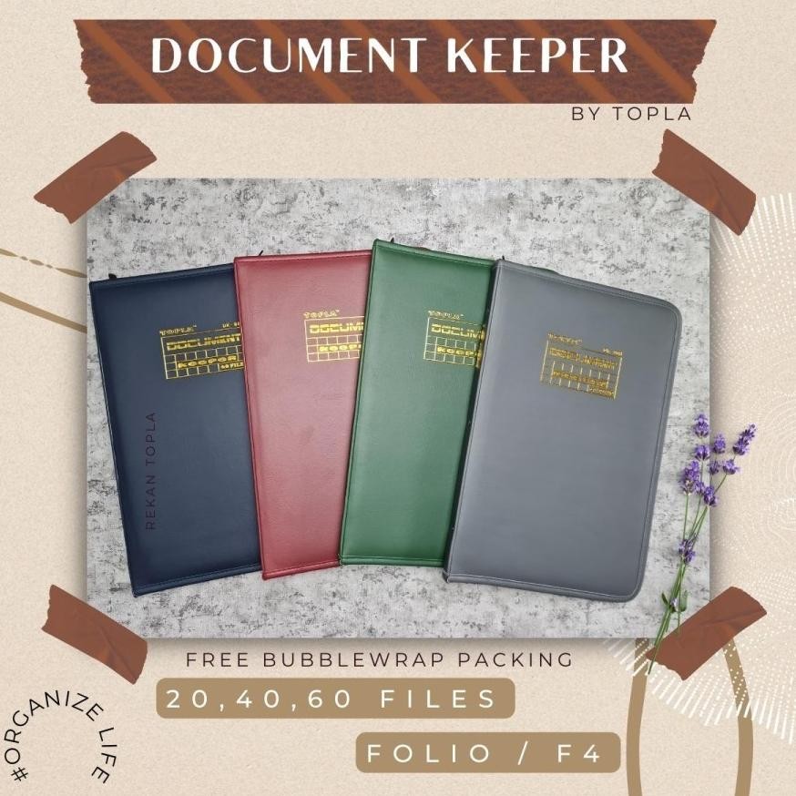 

Topla Map Dokumen Keeper Resleting Anti Air Kulit / Map Document Keeper F4 (Folio) AST