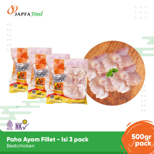 

Bestchicken Paha Ayam Fillet - Paha Ayam Boneless Tanpa Kulit 500 gr - Isi 3 pack