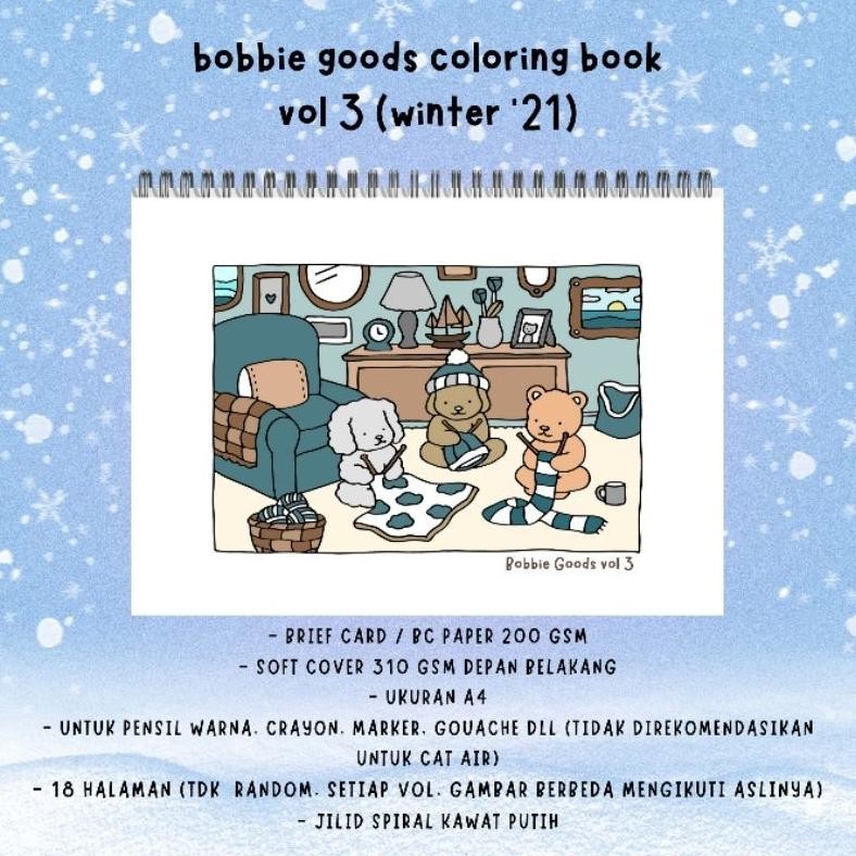 

Bobbie Goods Coloring Book Vol 3 Winter 2021 18 halaman buku mewarnai kertas BC tebal 200 gsm AST