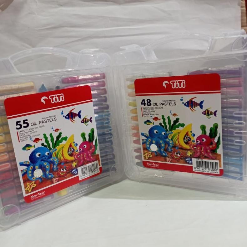

CRAYON TITI OIL PASTELS isi 48 & 55 ( tidak beracun ) / pcs AST