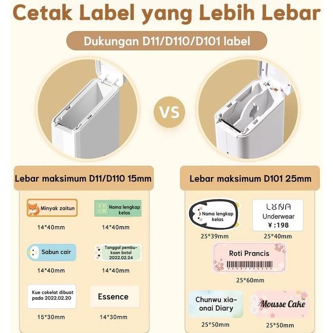 

Niimbot D101 Label Printer, Pencetak Label Termal Portabel Wireless Bluetooth Untuk Ponsel Android / Ios Putih Stiker Tinta New Stok