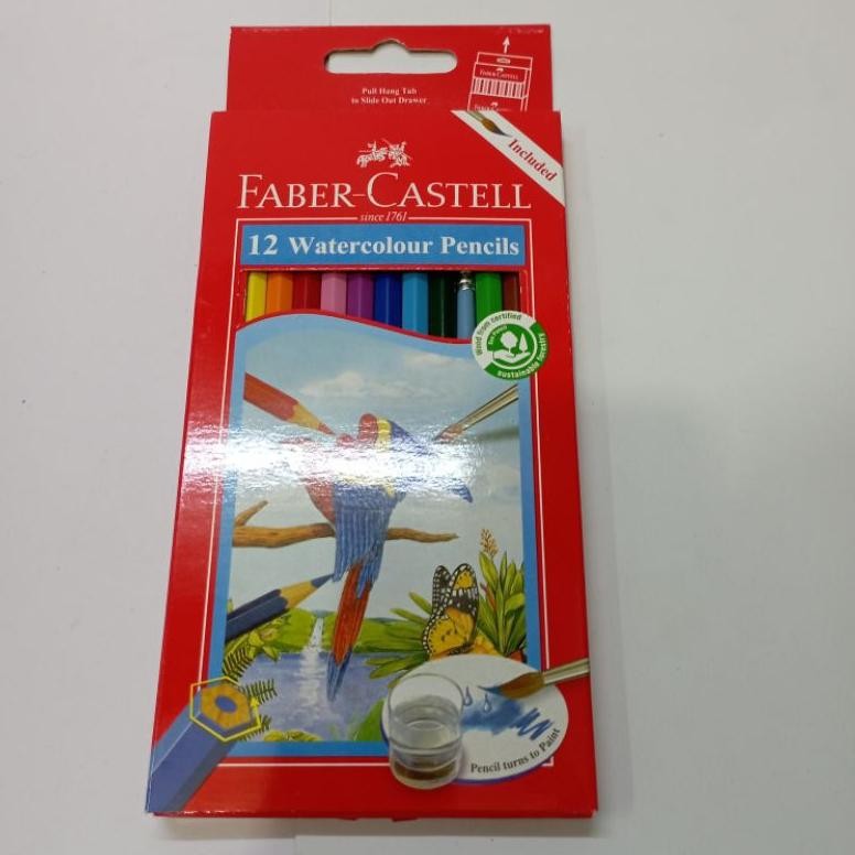 

PENSIL WARNA FABER CASTELL 12 WATER COLOUR / pcs AST
