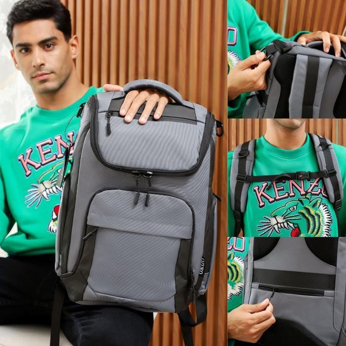 Ozuko Ransel #9409S Sekolah - Tas Laptop Kuliah, Desain Minimalis & Tahan Air, Kapasitas 23L Pink Ra