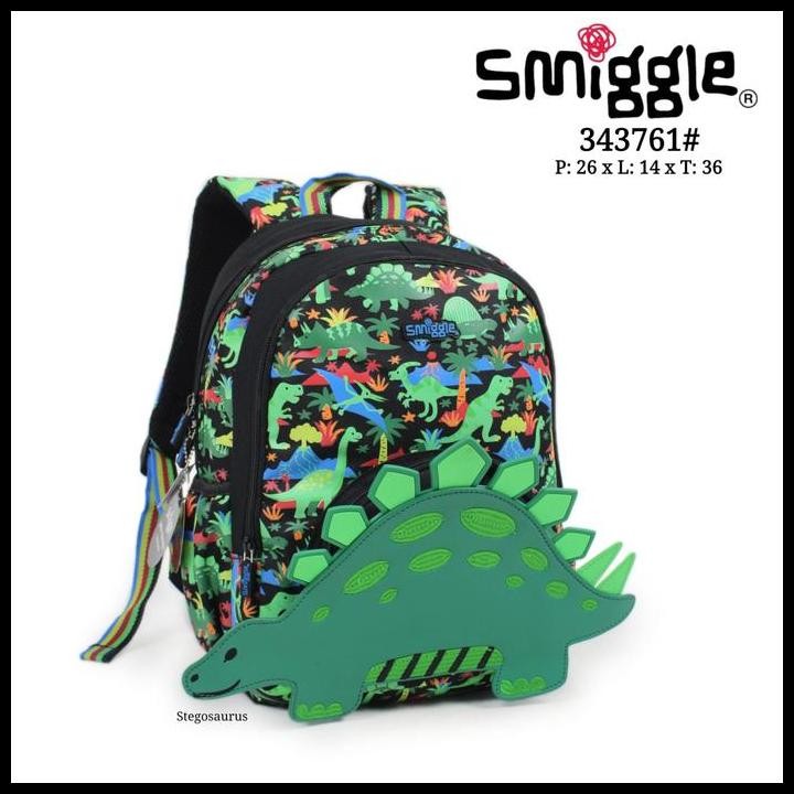 Terlaris Tas Smiggle Junior Backpack Dino Stegosaur Best Seller