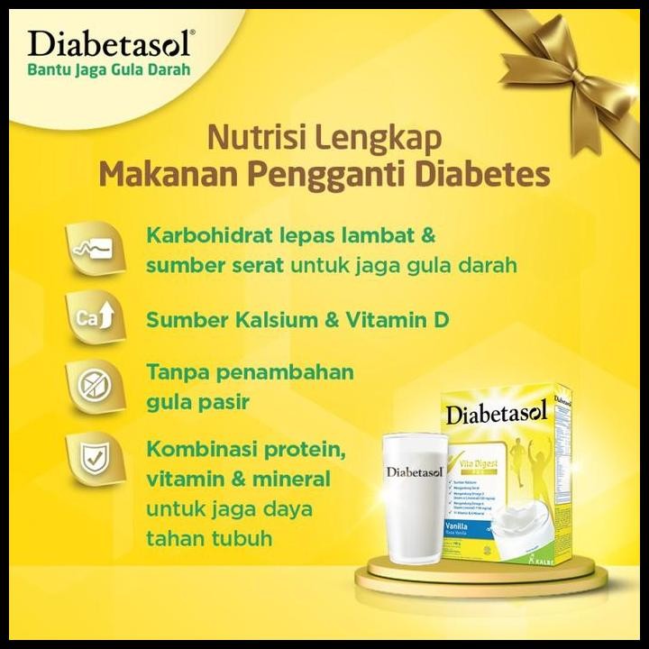 

Terlaris Diabetasol Susu Nutrisi Untuk Diabetes Kemasan 1000Gr Vanilla/Coklat Good Quality