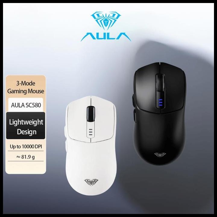 Aula Sc580 Mouse Wireless Gaming Click Tri-Mode 2.4G/Bt5.0/Usb-C Drag 10000 Dpi Rechargeable With 6 