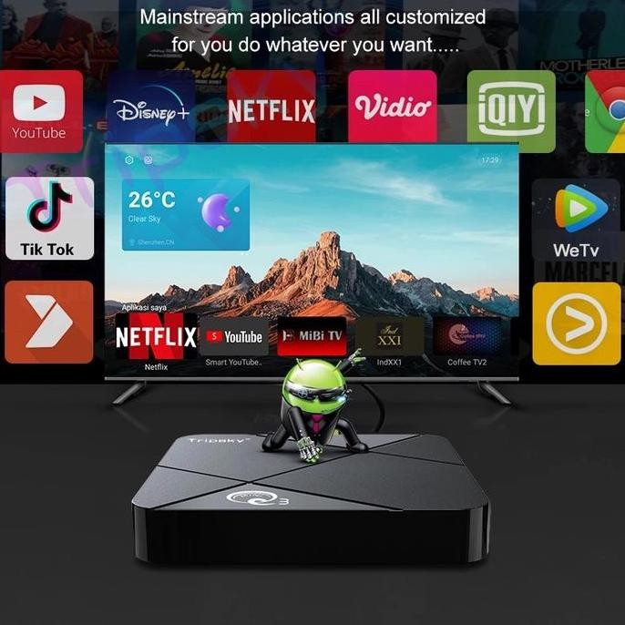 Big Sale- Android Tv Box Miniq3 2+16Gb Local Tv Support Compatible With All Tvs