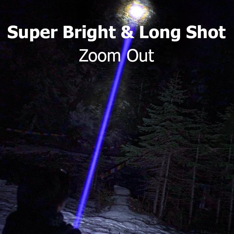 fx-4 fb-43 SENTER LED ZOOM SMILING SHARK SD-5220 M80 - CAHAYA SUPER TERANG - JARAK JAUH - BATERAI 26