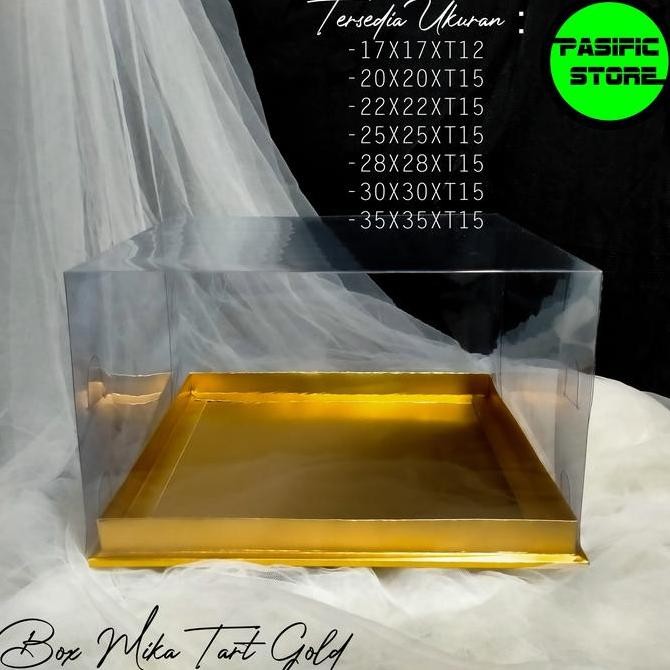 Box Kue Tart Mika Gold Ukuran 30X30X15