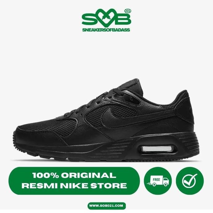 Tersedia Sepatu Sneakers Nike AIR Max SC Leather Triple All Black - CW4555-003