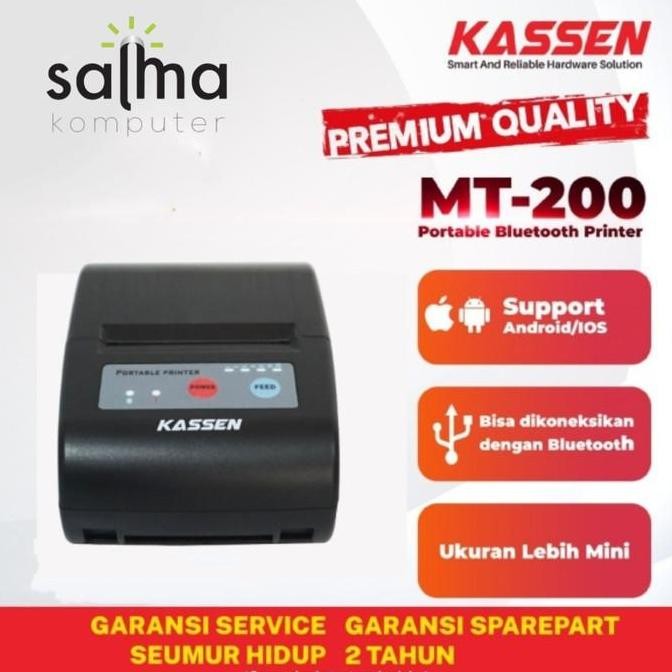 Mobile Printer Bluetooth Kassen Mt200 Resmi Support Moka Pos New Stok