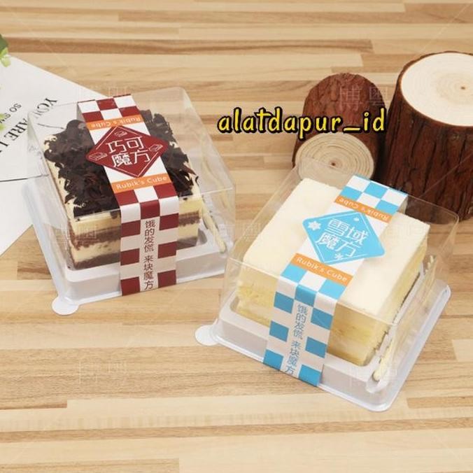 10Pcs Tray Mika Kotak Premium Dus Box Mika Mini Cake Kotak Kue Potong